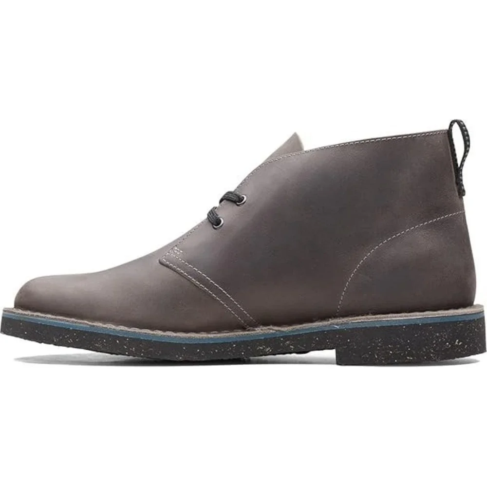 Clarks® (Men's 8 WIDE) Bushacre™ 3 Desert‎ Boots in Dark Grey Leather - $120